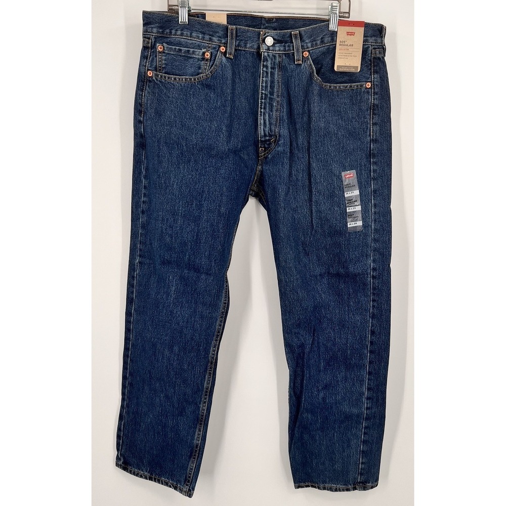 NEW Levis 505 Jeans Mens 36x29 Straight Leg Regular Fit Medium Wash Denim Pants